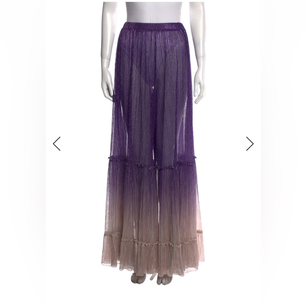 CHIO Sheer Purple Ombre Wide Leg Pants